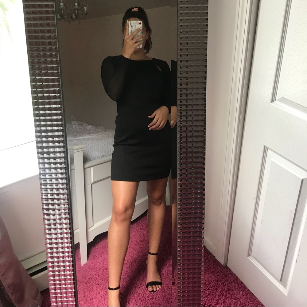 mesh black party dress